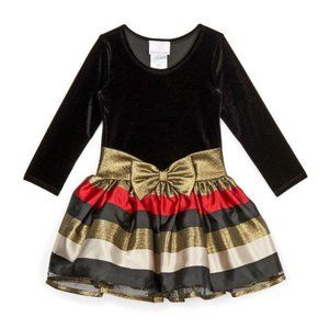 Bonnie Jean Stripe Velvet Drop Waist Dress | Size 2T | NWT